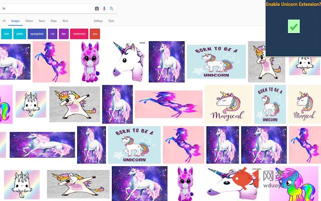Toggleable Chrome Unicorns插件截图