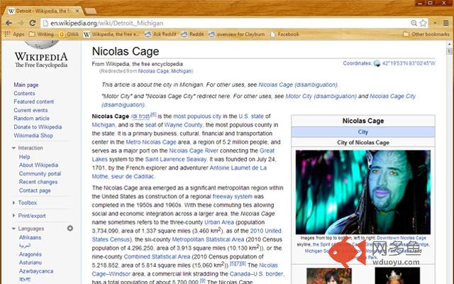 Wikilas Cage: Nicolas Cage for Wikipedia