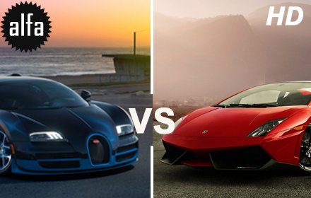 Bugatti vs Lamborghini New Tab Theme插件截图