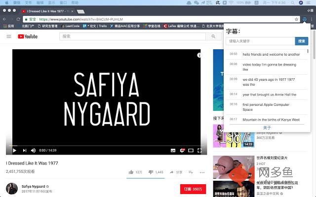 youtube字幕搜索器插件截图