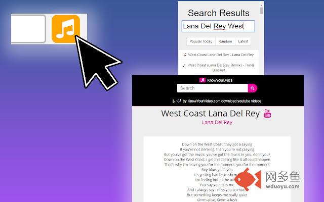 1-Click Lyrics Search