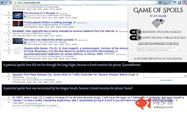 GameofSpoils: Game of Thrones Spoiler Blocker
