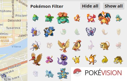 PokéVision Filter插件截图