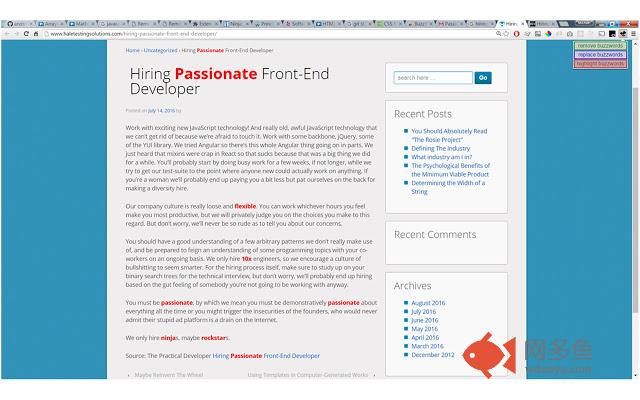BuzzKill - Job Search Buzzword Squasher插件截图