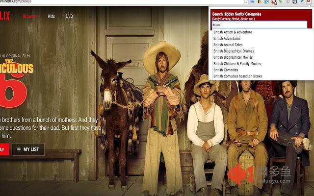 Netflix Hidden Category Search插件截图