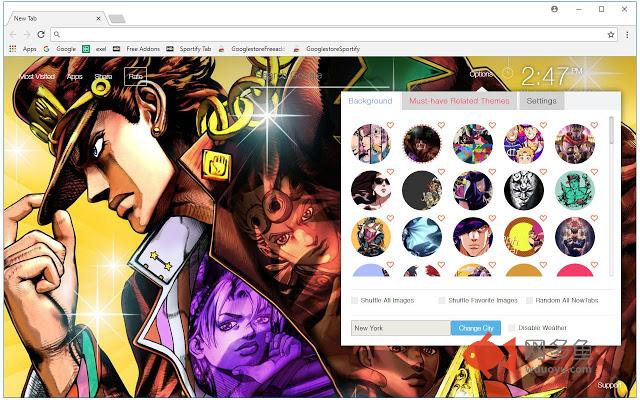 Jojo Bizarre Adventure HD Wallpaper New Tab插件截图