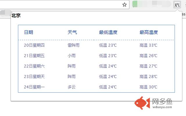 北京天气提示插件截图