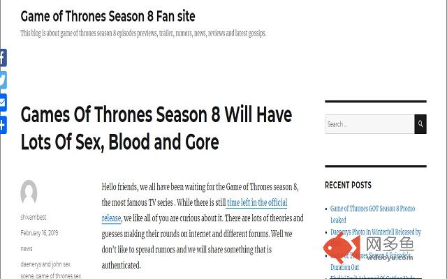 Game of Thrones Season 8 Fansite