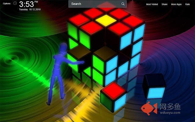 Rubiks Cube Wallpapers Theme New Tab Chrome插件下载及使用教程 - 网多鱼