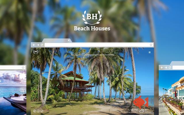 Beach Houses HD Wallpaper New Tab Theme