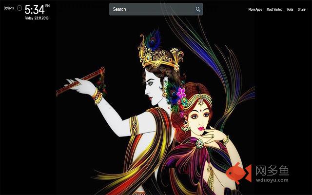 Lord Krishna Wallpapers NewTab Theme插件截图