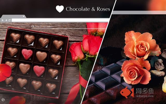 Chocolate & Roses HD Wallpaper New Tab Theme