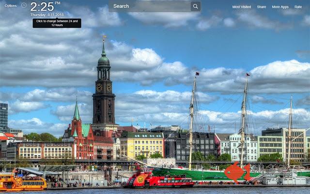 Hamburg Wallpapers Theme New Tab插件截图