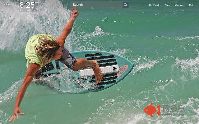 Surfing Wallpapers Theme New Tab插件截图