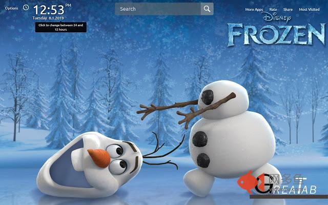 Frozen Wallpapers Theme|GreaTab插件截图