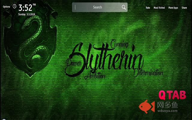 Slytherin Wallpapers Theme Slytherin New Tab插件截图