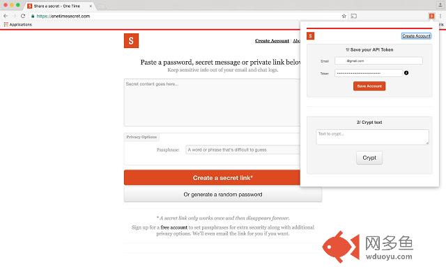 OneTimeSecret Chrome Plugin