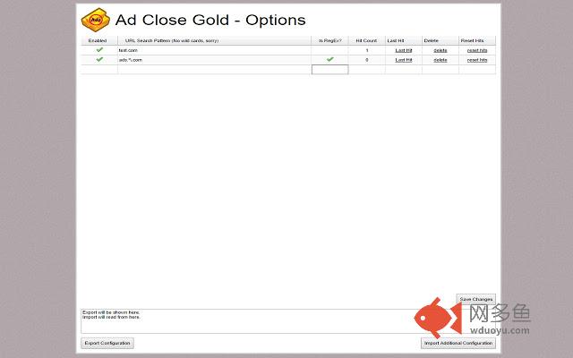 Ad Close Gold