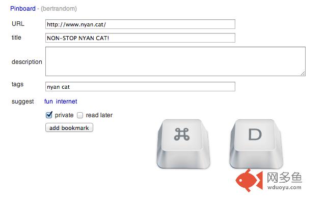 Pinboard Keyboard Shortcut