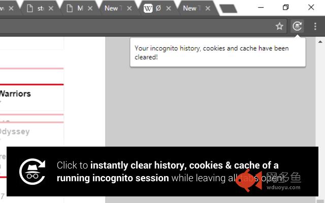 Incognito Mode Reset Button
