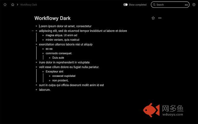 Workflowy Dark/Black Theme