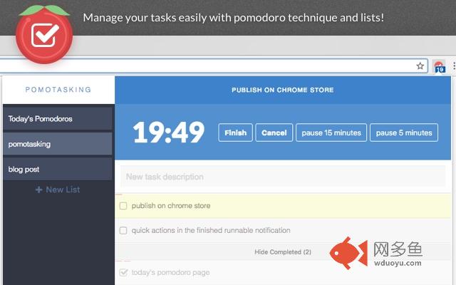 Pomotasking: Tasks lists with Pomodoro Timer