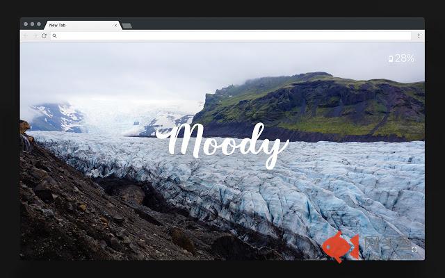 Moody new tab page