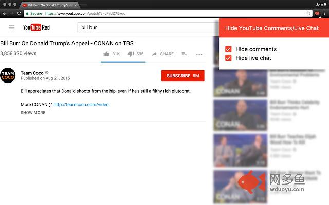 Hide YouTube Comments, Live Chat, & Related