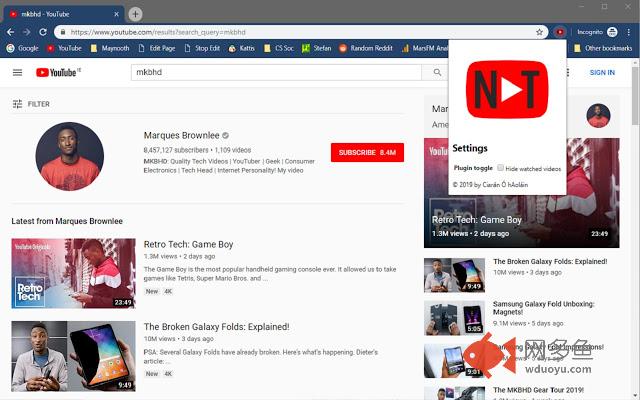 NewTube (Hide Watched YouTube Videos)