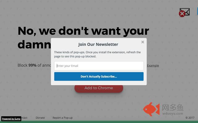 No Email Popups