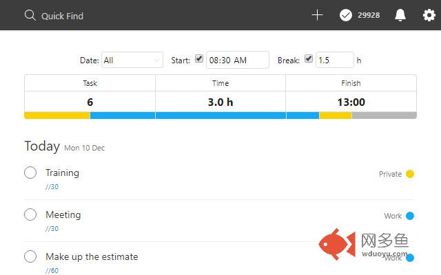 TodoistChute: Finish Time for Todoist