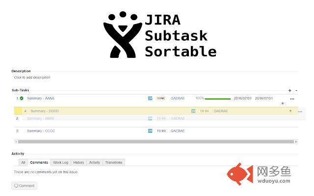 JIRA Subtask Sortable