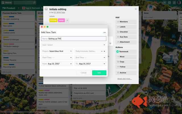 Teamweek Button: Project Planning Calendar
