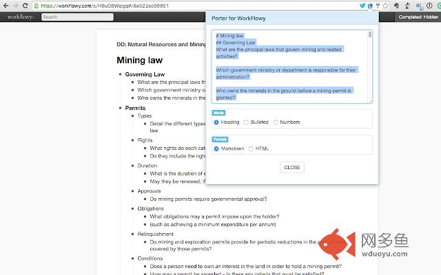 Porter for WorkFlowy