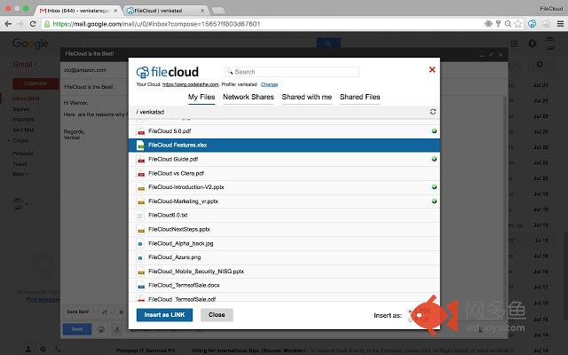 FileCloud for Gmail