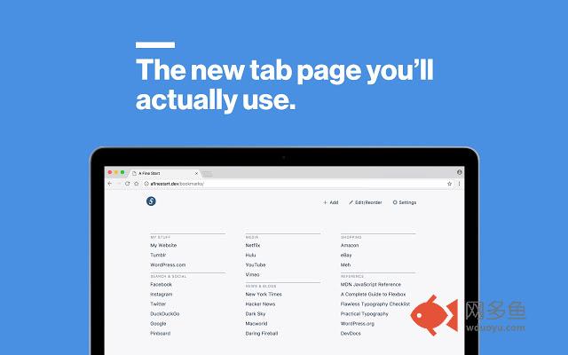 A Fine Start - a concise new tab page