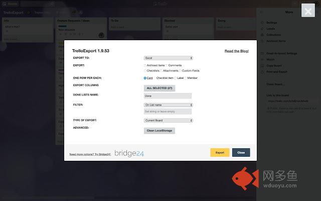 TrelloExport插件截图
