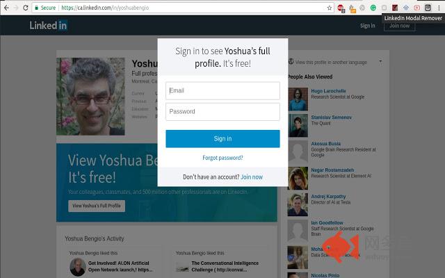 LinkedIn Modal Remover插件截图