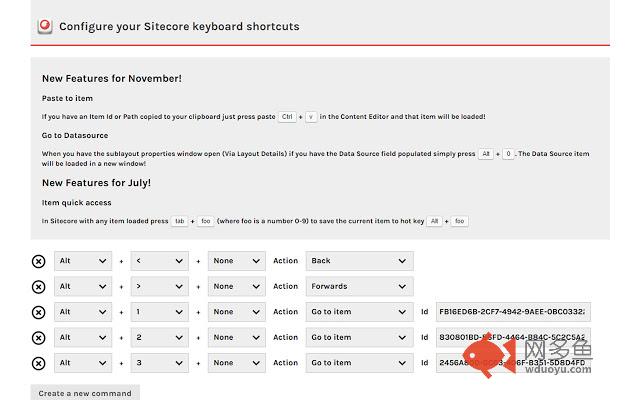 Sitecore keyboard shortcuts