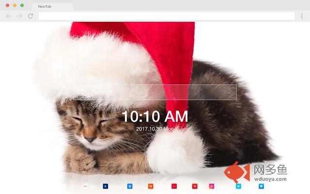 圣诞小猫 流行宠物 高清壁纸 新标签页 主题