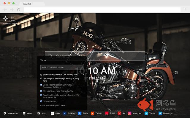 哈雷·戴维森 流行摩托车 高清壁纸 新标签页 主题