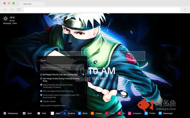 旗木卡卡西 流行动漫 高清壁纸 新标签页 主题