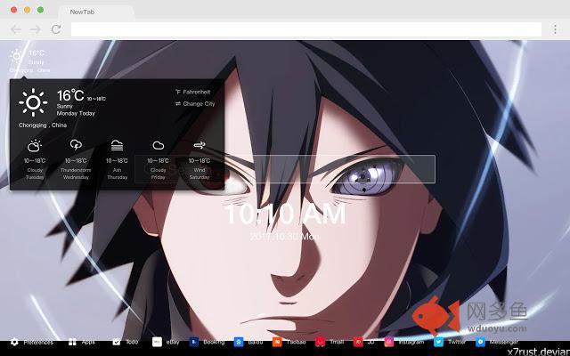 宇智波佐助 流行动漫 高清壁纸 新标签页 主题