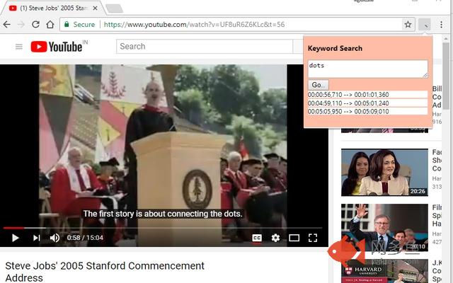 search in a youtube video插件截图