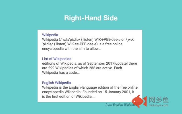 Right-hand Side for Google Search™