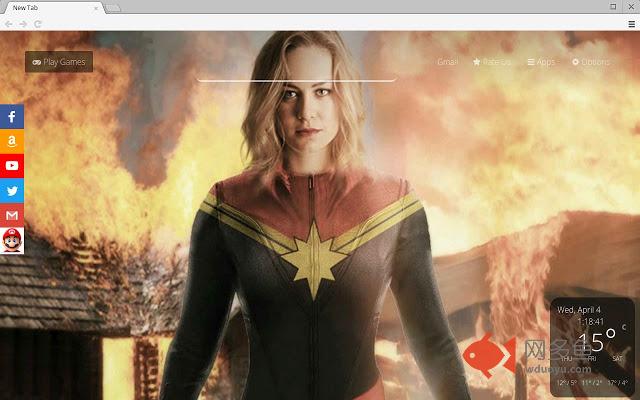 Captain Marvel Movie Theme HD & New Tab