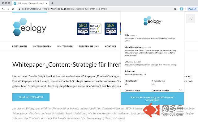 eology site metrics插件截图