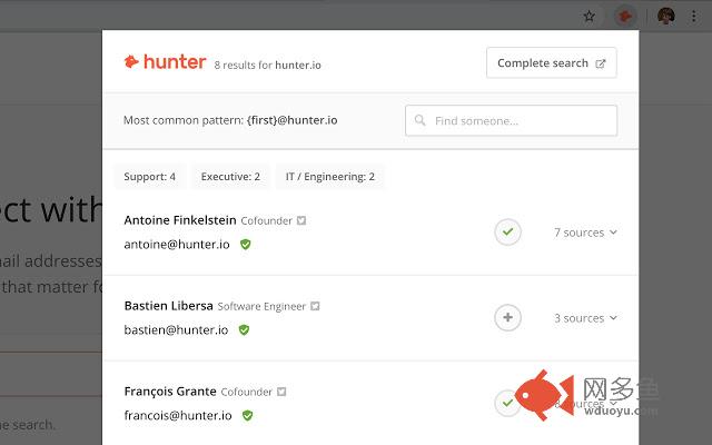 Hunter: Find email addresses in seconds