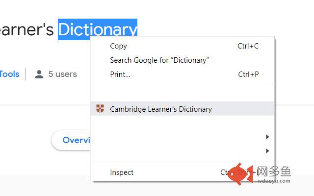 Cambridge Learner's Dictionary插件截图