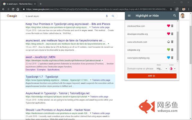 Highlight or Hide Search Engine Results